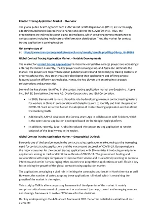 contact tracing application market overview