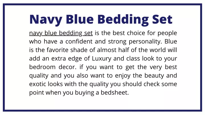 navy blue bedding set