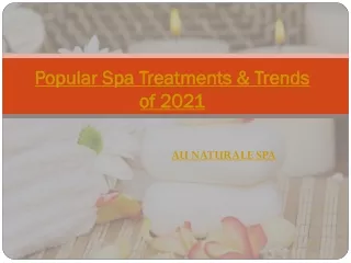 Popular Spa Treatments & Trends of 2021