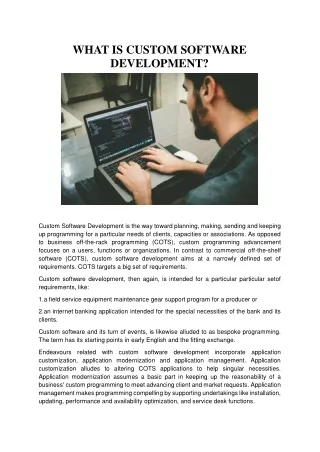 what is custom software development