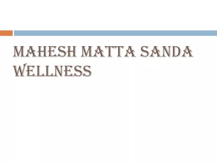 mahesh matta sanda wellness
