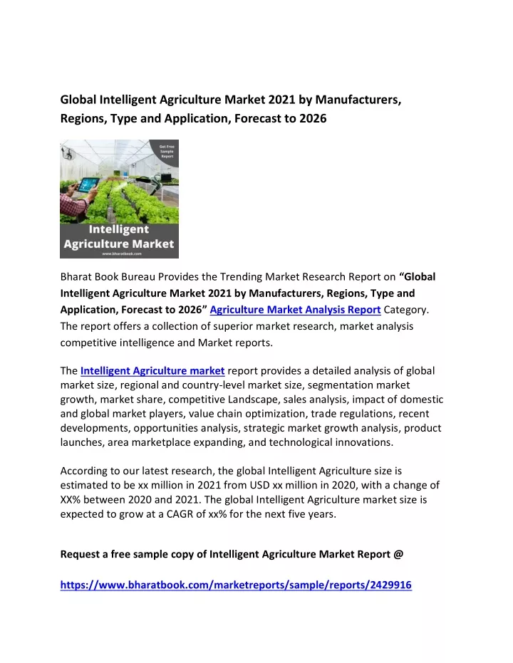 global intelligent agriculture market 2021