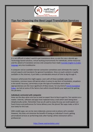Tips for Choosing the Best Legal Translation Services