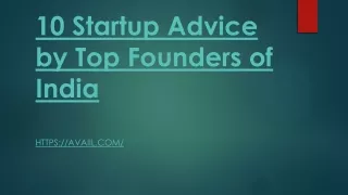 Startup Advice by Top Founders By Avaiil