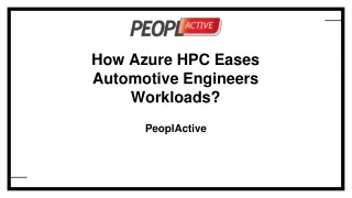 how azure hpc eases automotive engineers workloads