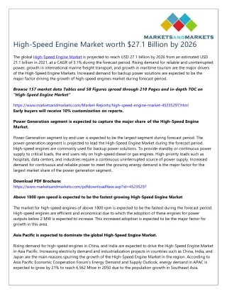 High-Speed Engine Market worth $27.1 Billion by 2026