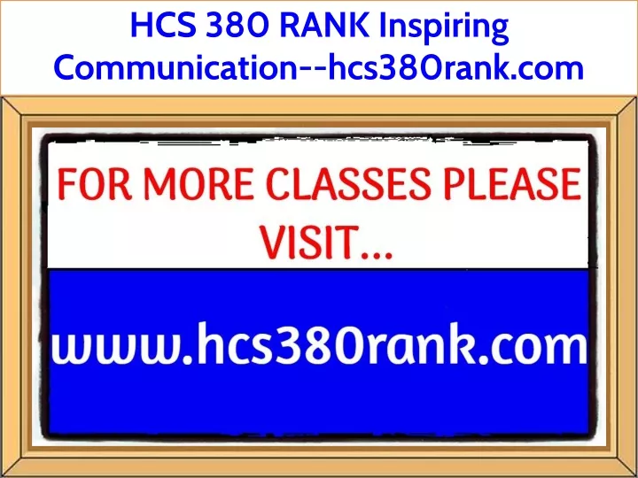 hcs 380 rank inspiring communication hcs380rank