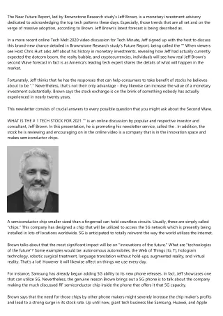 the near future report led by brownstone research