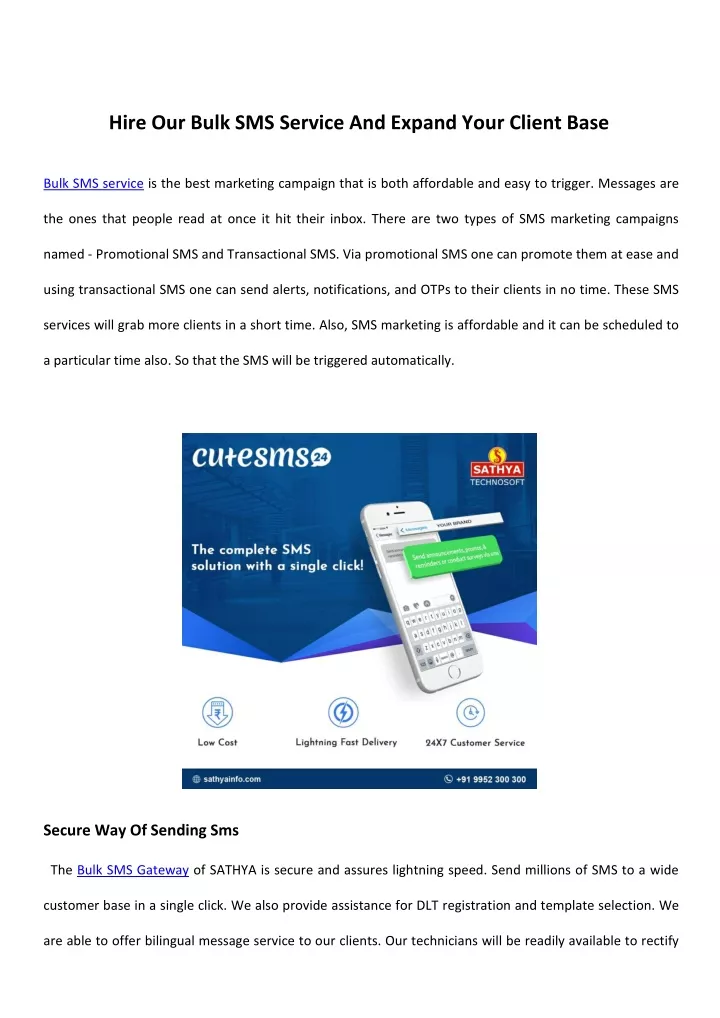 hire our bulk sms service and expand your client