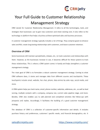 your full guide to customer relationship