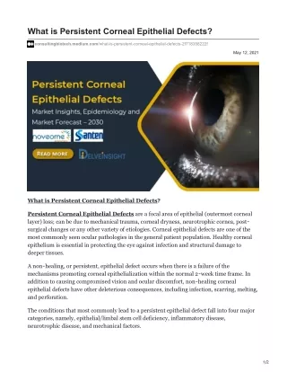what is persistent corneal epithelial defects