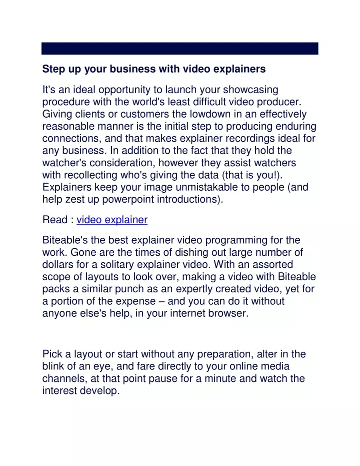 step up your business with video explainers