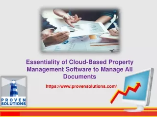 Essentiality of Cloud-Based Property Management Software to Manage All Documents