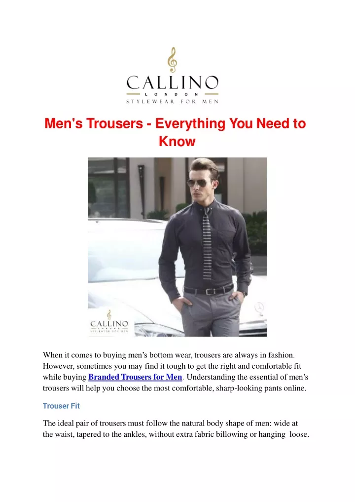 men s trousers everything you need to know