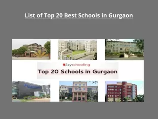 List of Top 20 Best Schools in Gurgaon