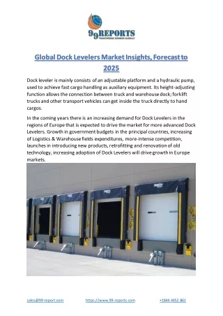 global dock levelers market insights forecast