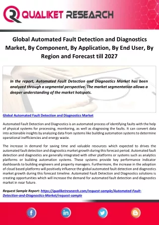 global automated fault detection and diagnostics
