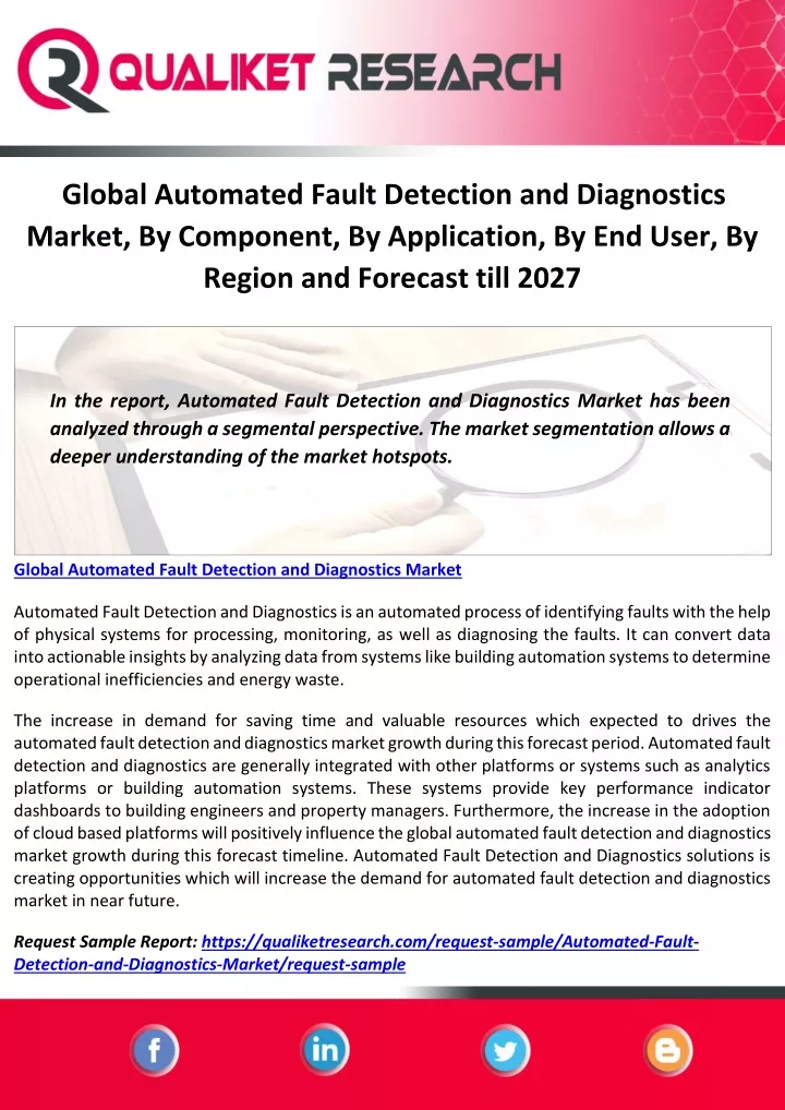 global automated fault detection and diagnostics