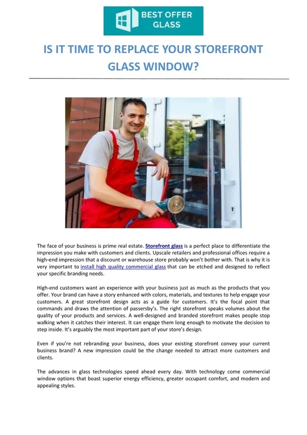 PPT - Is It Time To Replace Your Storefront Glass Window PowerPoint ...