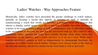 ladies watches way approaches feature