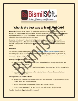 what is the best way to learn autocad