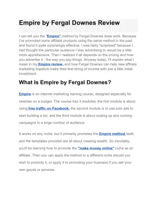 empire by fergal downes review