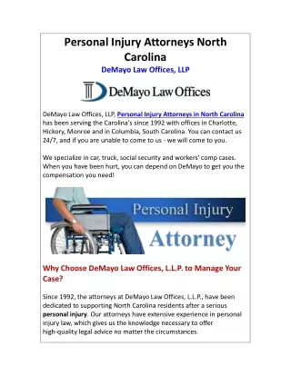 Personal Injury Attorneys North Carolina