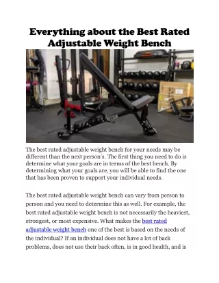 Best rated adjustable weight bench