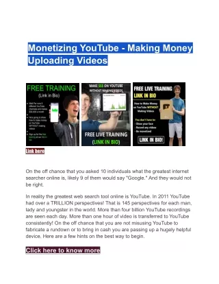 Monetizing YouTube - Making Money Uploading Videos