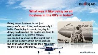 what was it like being an air hostess