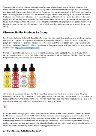 Nicotine Salt Ejuice.