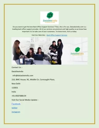do you want to get the best back office support