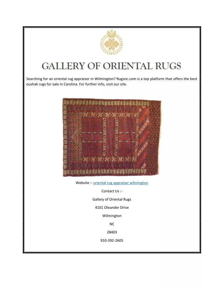 searching for an oriental rug appraiser