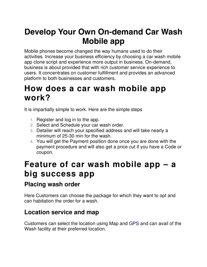 develop your own on demand car wash mobile app