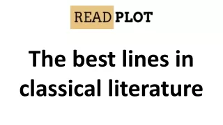 The best lines in classical literature