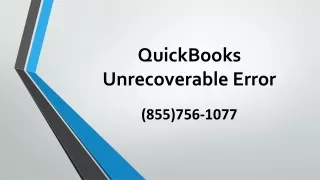 quickbooks unrecoverable error