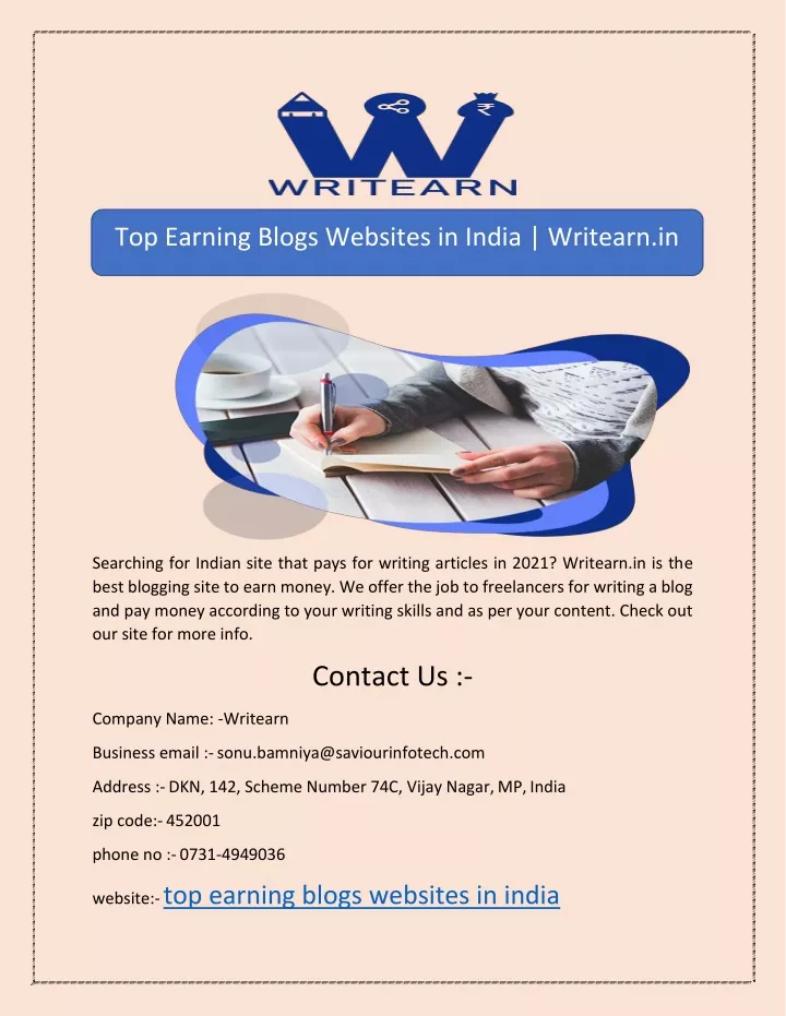 top earning blogs websites in india writearn in