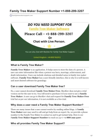 familytreemakersupport.com-Family Tree Maker Support Number 1-888-299-3207