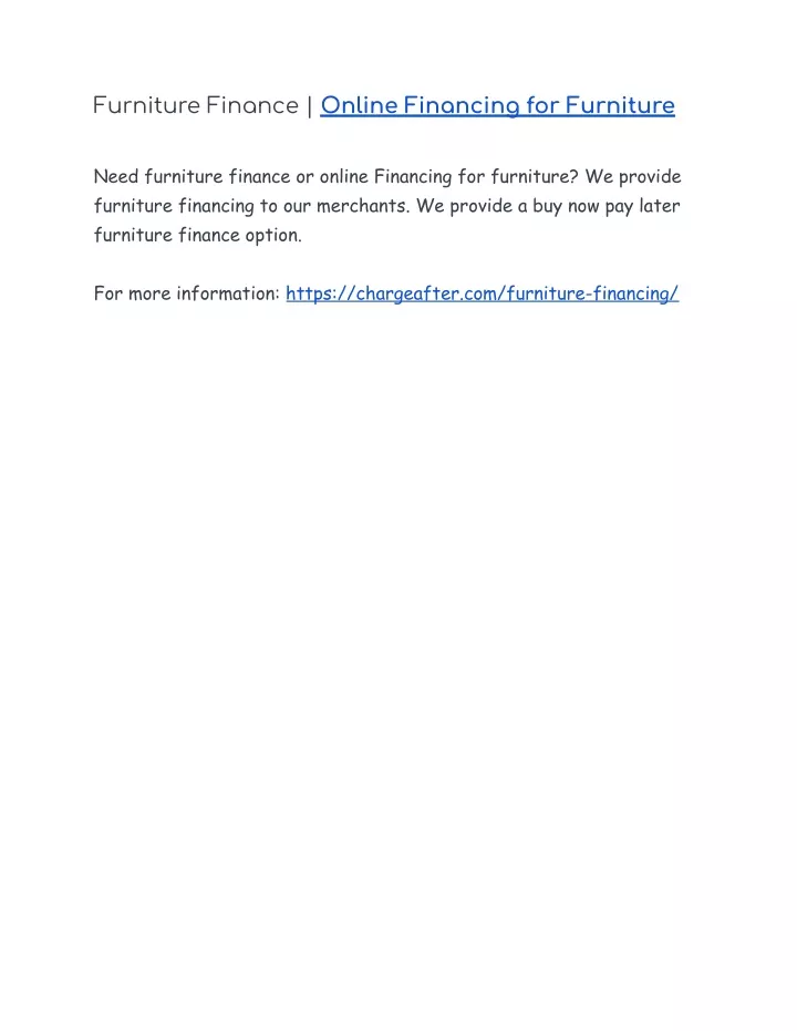 PPT Furniture Finance Online Financing for Furniture PowerPoint Presentation ID10524739