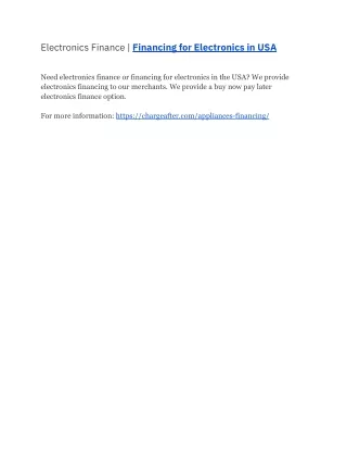 electronics finance financing for electronics