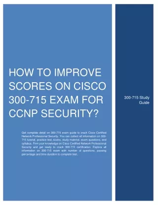 how to improve scores on cisco 300 715 exam