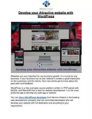 develop your attractive website with wordpress