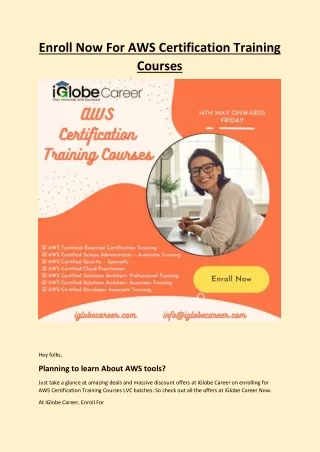 enroll now for aws certification training courses
