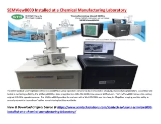 SEMView8000 Installed at a Chemical Manufacturing Laboratory