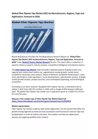 global filter pipette tips market 2021
