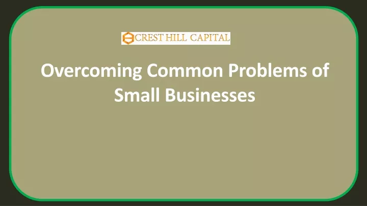 overcoming common problems of small businesses