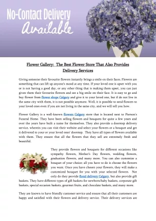 Flower Gallery  The Best Flower Store That Also Provides Delivery Services