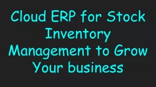 cloud erp for stock inventory management to grow