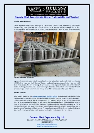 concrete block types include dense lightweight