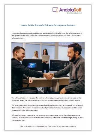 how to build a successful software development
